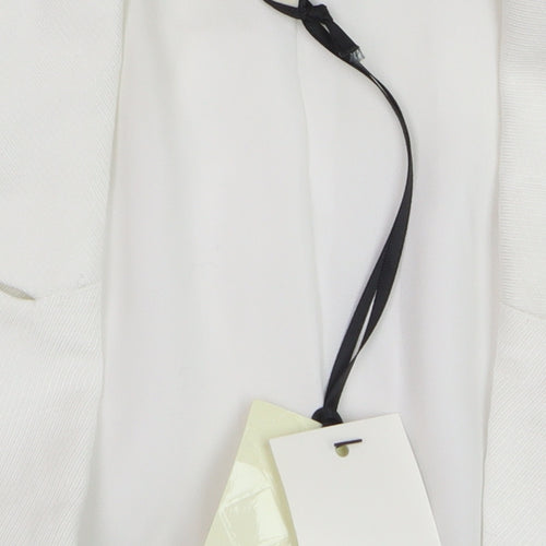 River Island Womens White 3/4 Sleeve Blazer Jacket Size 8