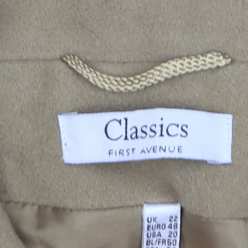 Classics First Avenue Women's Beige Wool Blend Mid-Length Coat Size 22