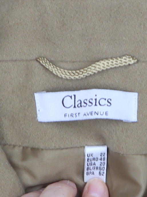 Classics First Avenue Women's Beige Wool Blend Mid-Length Coat Size 22