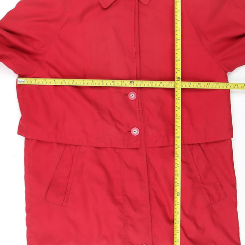 Dannimac Women's Red Waterproof Mid-Length Rain Coat Size M