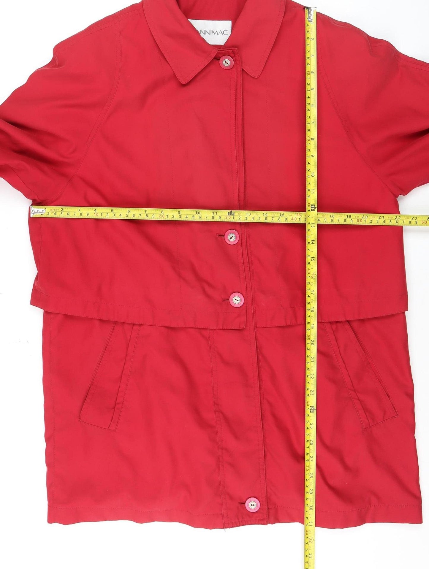 Dannimac Women's Red Waterproof Mid-Length Rain Coat Size M