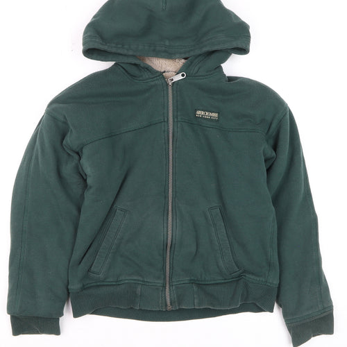 Abercrombie Kids Boys Green Hooded Fleece Lined Zip Jacket 11-12 Years