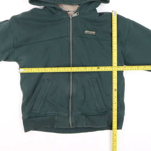 Abercrombie Kids Boys Green Hooded Fleece Lined Zip Jacket 11-12 Years