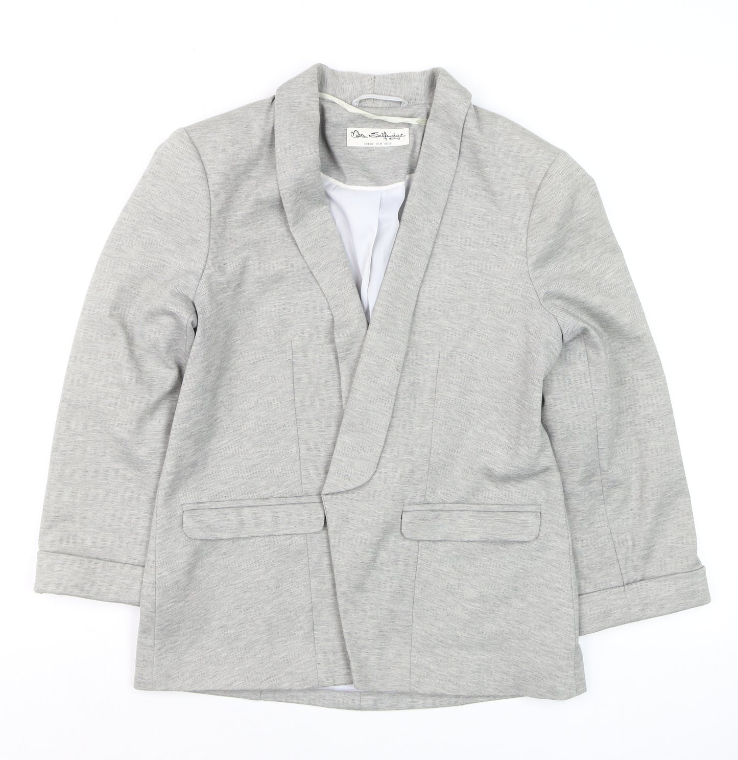 Miss Selfridge Women’s Grey Blazer UK 12 Regular Fit Jersey Style
