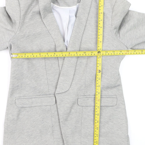Miss Selfridge Women’s Grey Blazer UK 12 Regular Fit Jersey Style