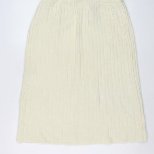 St. Bernard Women Ivory Wool Angora Knit Pencil Skirt Size 16