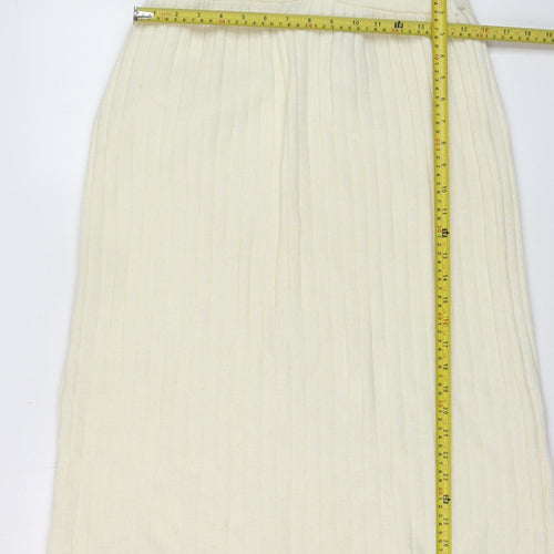 St. Bernard Women Ivory Wool Angora Knit Pencil Skirt Size 16