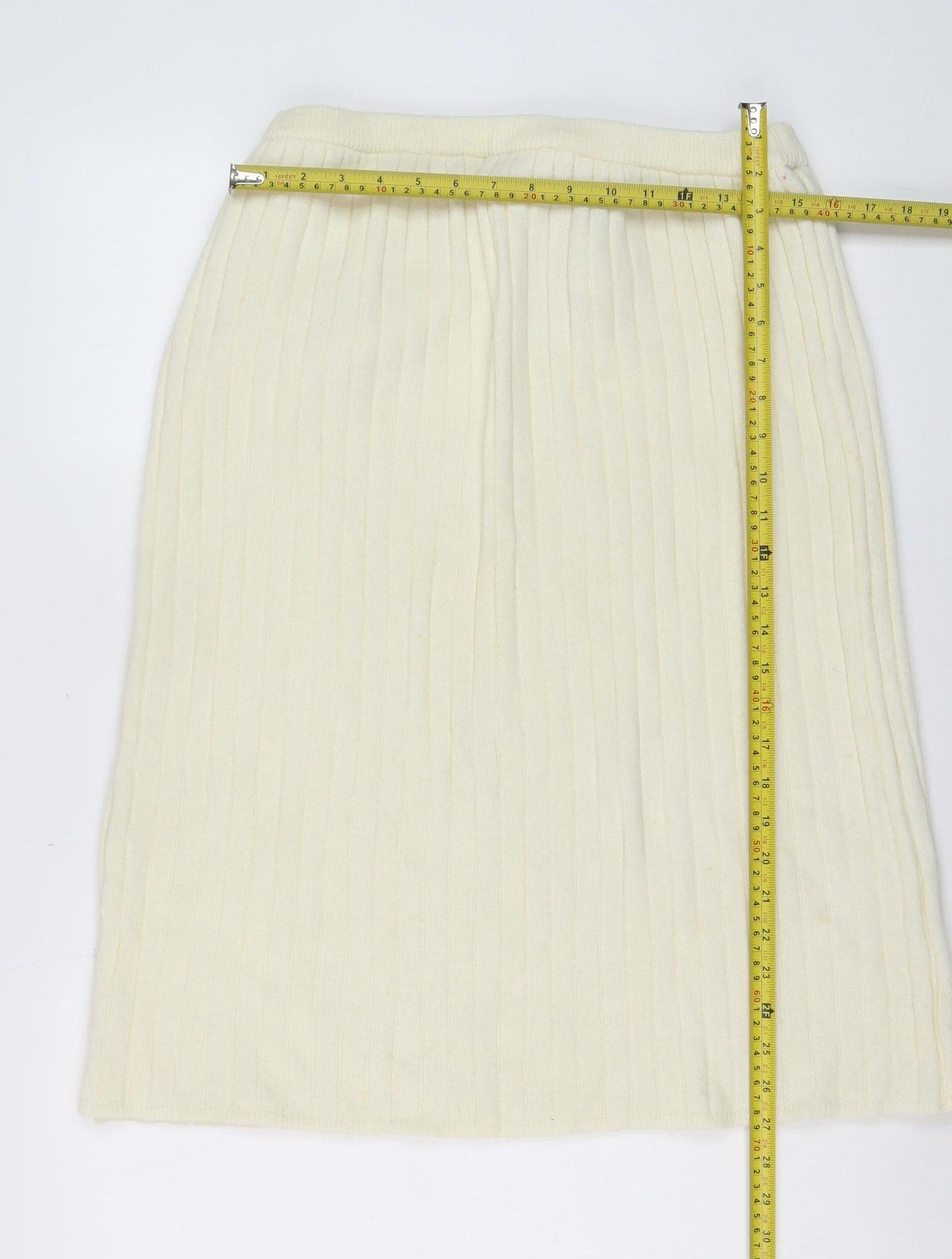 St. Bernard Women Ivory Wool Angora Knit Pencil Skirt Size 16