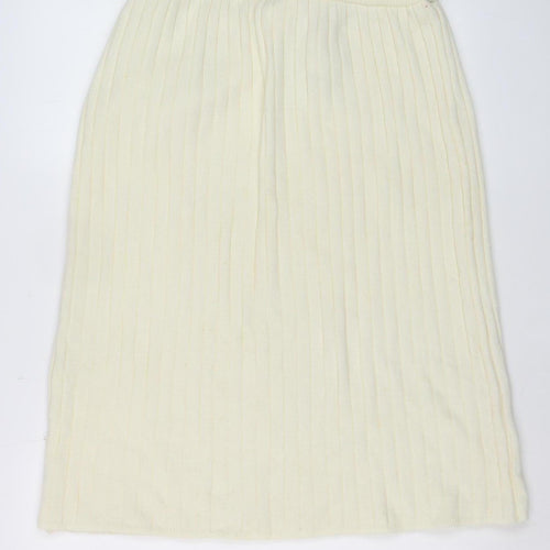 St. Bernard Women Ivory Wool Angora Knit Pencil Skirt Size 16