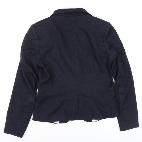 H&M Womens Blue Slim Fit Blazer Jacket Size 10 Formal Workwear