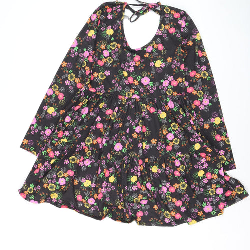 ASOS Women’s Multicoloured Floral Skater Dress Size 10 Long Sleeve