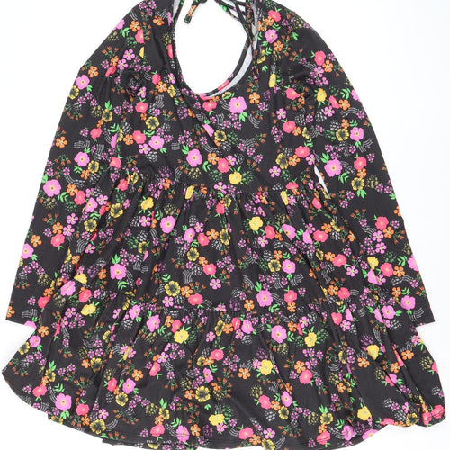 ASOS Women’s Multicoloured Floral Skater Dress Size 10 Long Sleeve