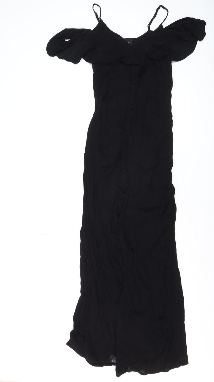 River Island Women's Black Off Shoulder Maxi Dress Size 8