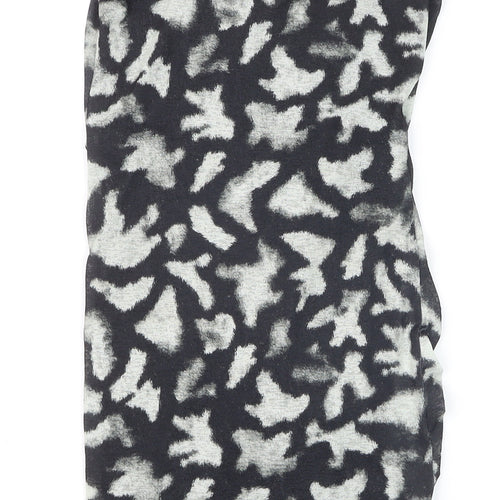 Topshop Women’s Black Animal Print Ruched Bodycon Dress UK 6