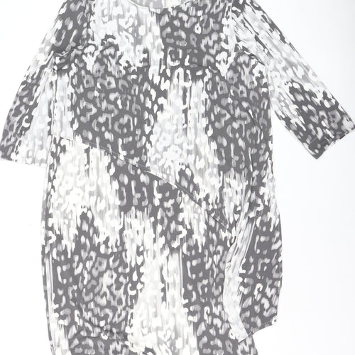 Marks and Spencer Women Grey Abstract Shift Dress Size 16