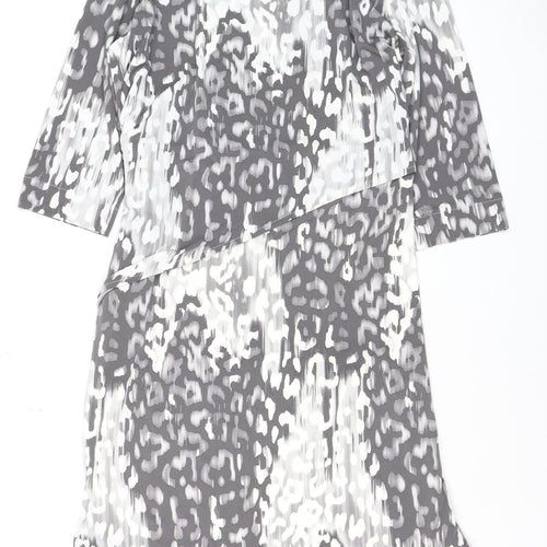 Marks and Spencer Women Grey Abstract Shift Dress Size 16