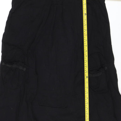 Zizzi Women's Black Cotton Shift Dress Size S Cold Shoulder Casual