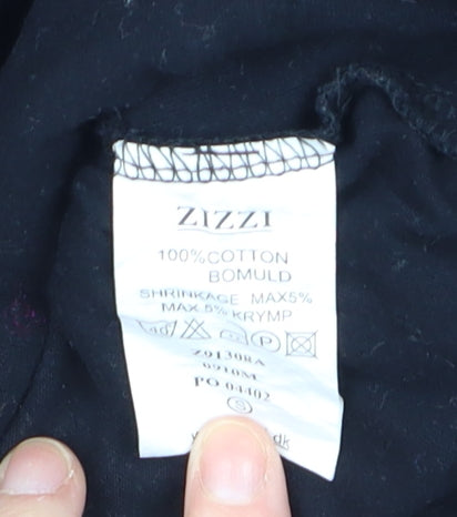 Zizzi Women's Black Cotton Shift Dress Size S Cold Shoulder Casual