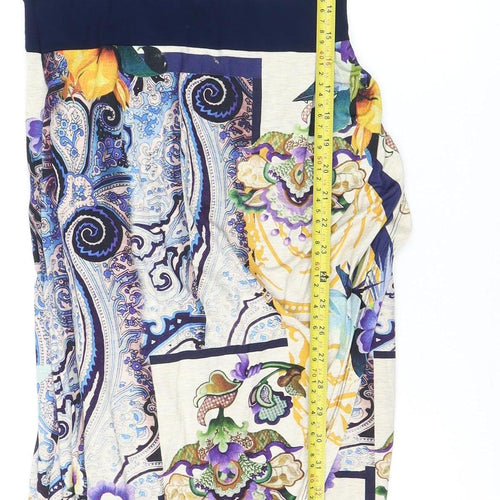 Ariana Womens Multicoloured Size 2 Bodycon Dress Short Sleeve Viscose