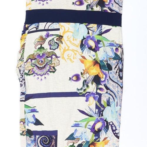 Ariana Womens Multicoloured Size 2 Bodycon Dress Short Sleeve Viscose