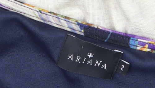 Ariana Womens Multicoloured Size 2 Bodycon Dress Short Sleeve Viscose