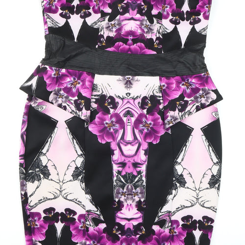 Lipsy Women’s Multicoloured Floral Strapless Bodycon Dress Size 18