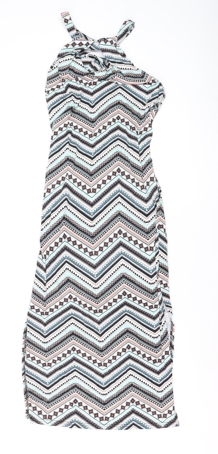 Oasis Women’s Multicoloured XS Halter Bodycon Aztec Dress