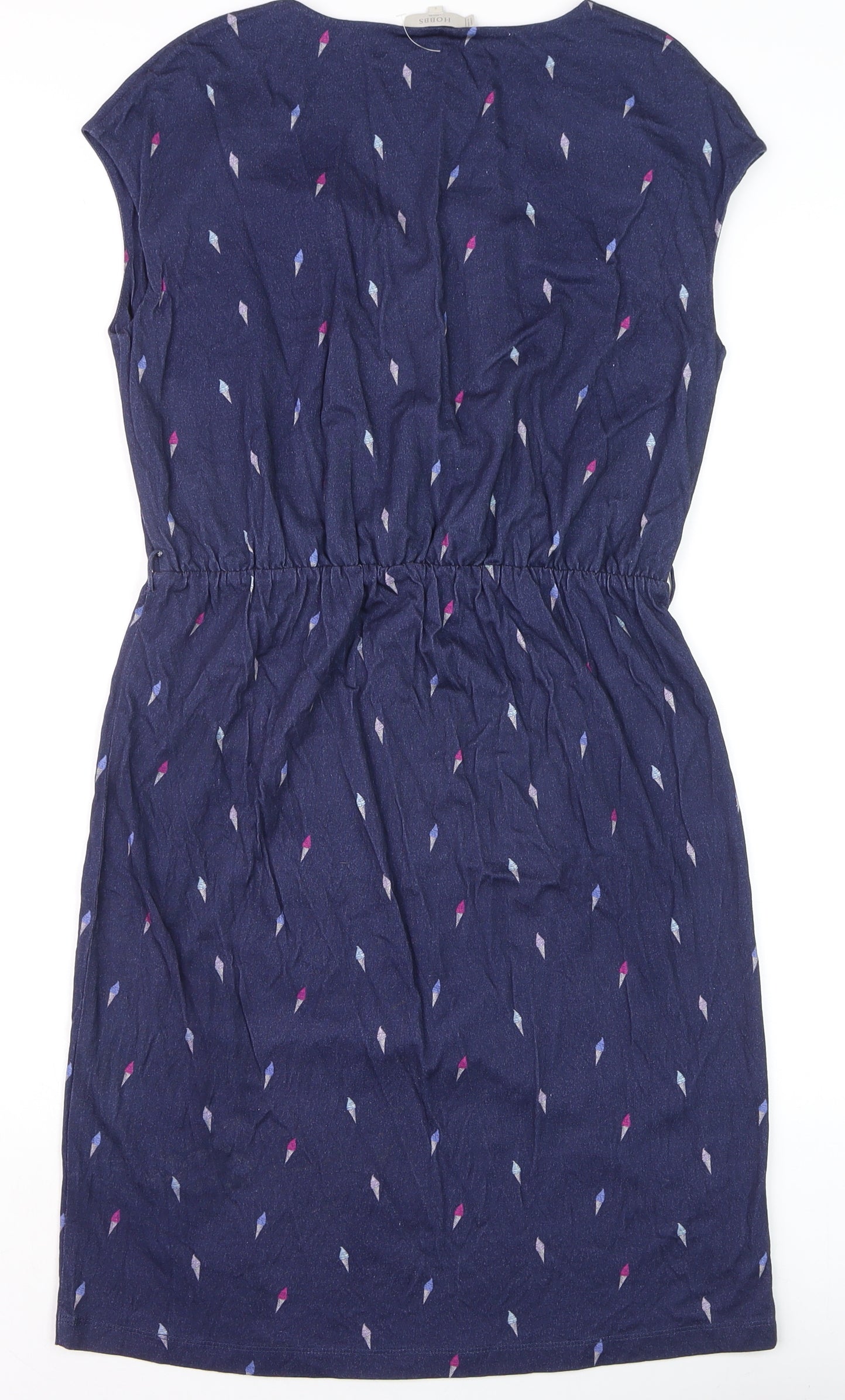 Hobbs Women Blue Geometric V-Neck Shift Dress Size S