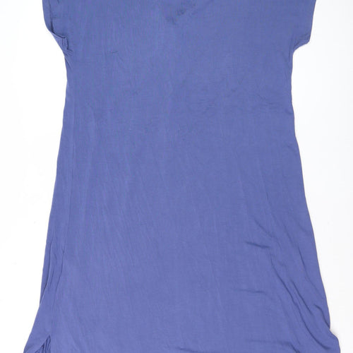 Part Two Women Blue Knee Length V-Neck Shift Dress Size S