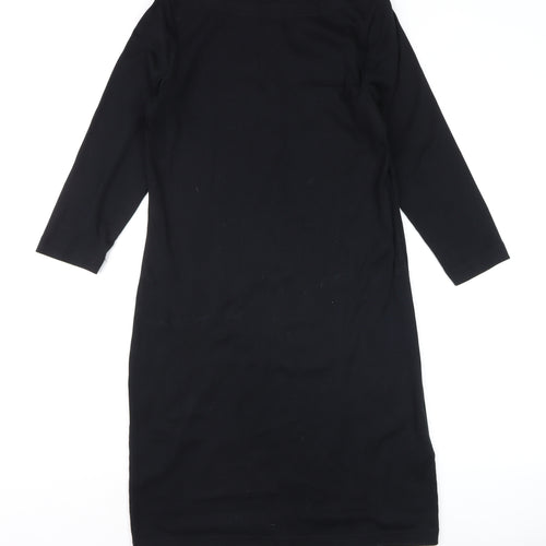 GAP Women’s Black Cotton Modal Shift Dress Size M 3/4 Sleeve