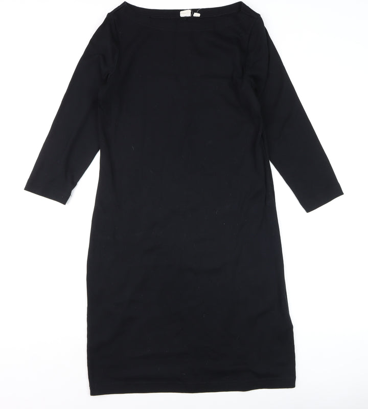 GAP Women’s Black Cotton Modal Shift Dress Size M 3/4 Sleeve