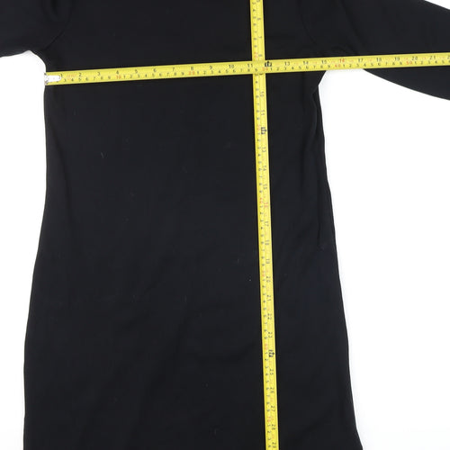GAP Women’s Black Cotton Modal Shift Dress Size M 3/4 Sleeve