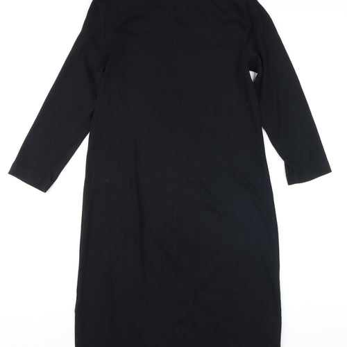 GAP Women’s Black Cotton Modal Shift Dress Size M 3/4 Sleeve