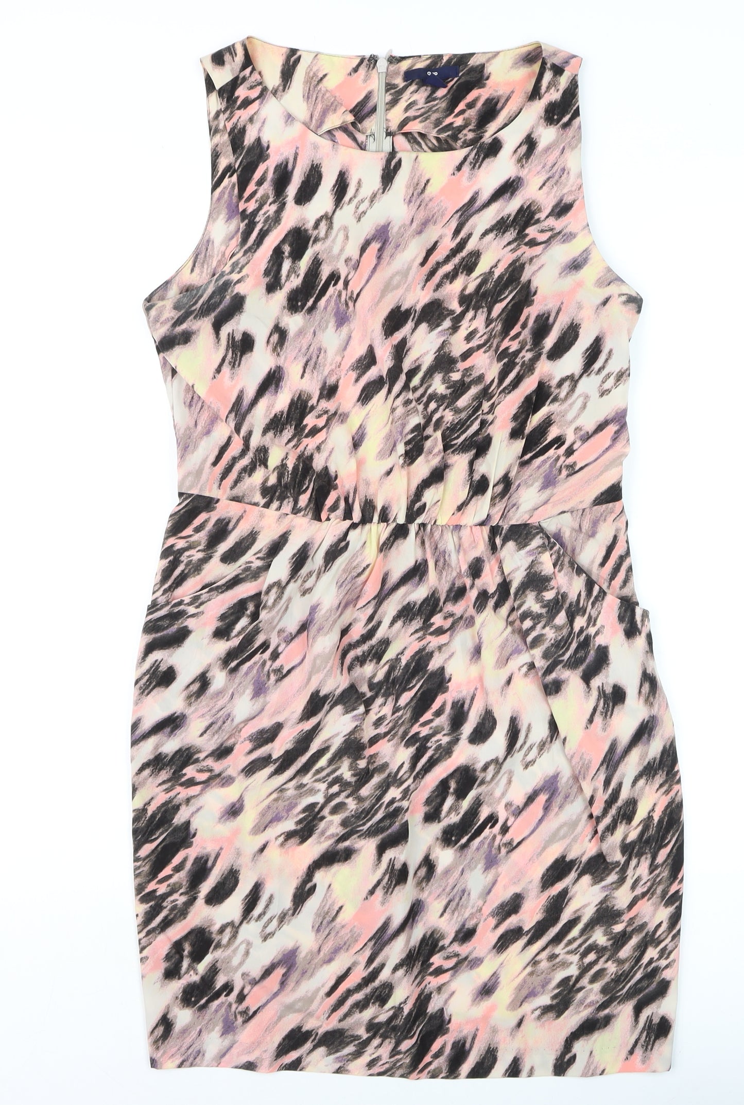 Gap Women Pink Animal Print Sleeveless Pencil Dress UK 10