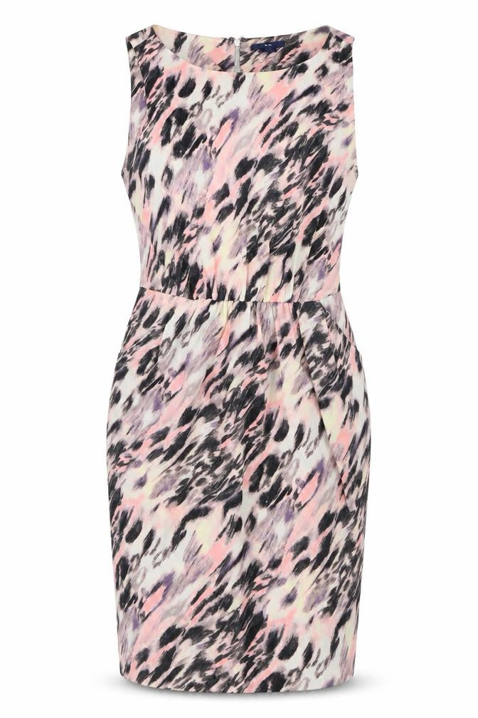 Gap Women Pink Animal Print Sleeveless Pencil Dress UK 10