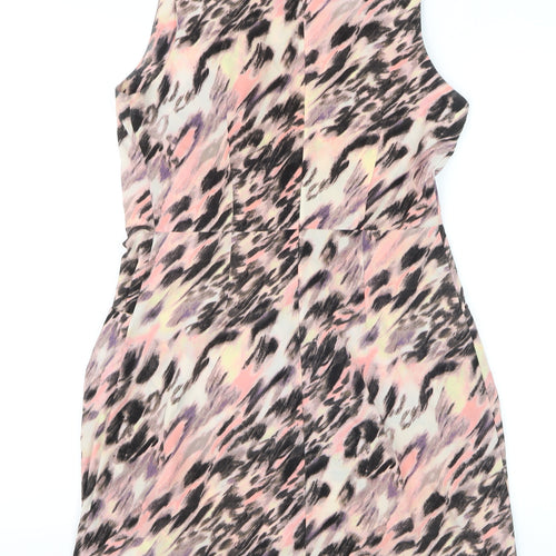 Gap Women Pink Animal Print Sleeveless Pencil Dress UK 10