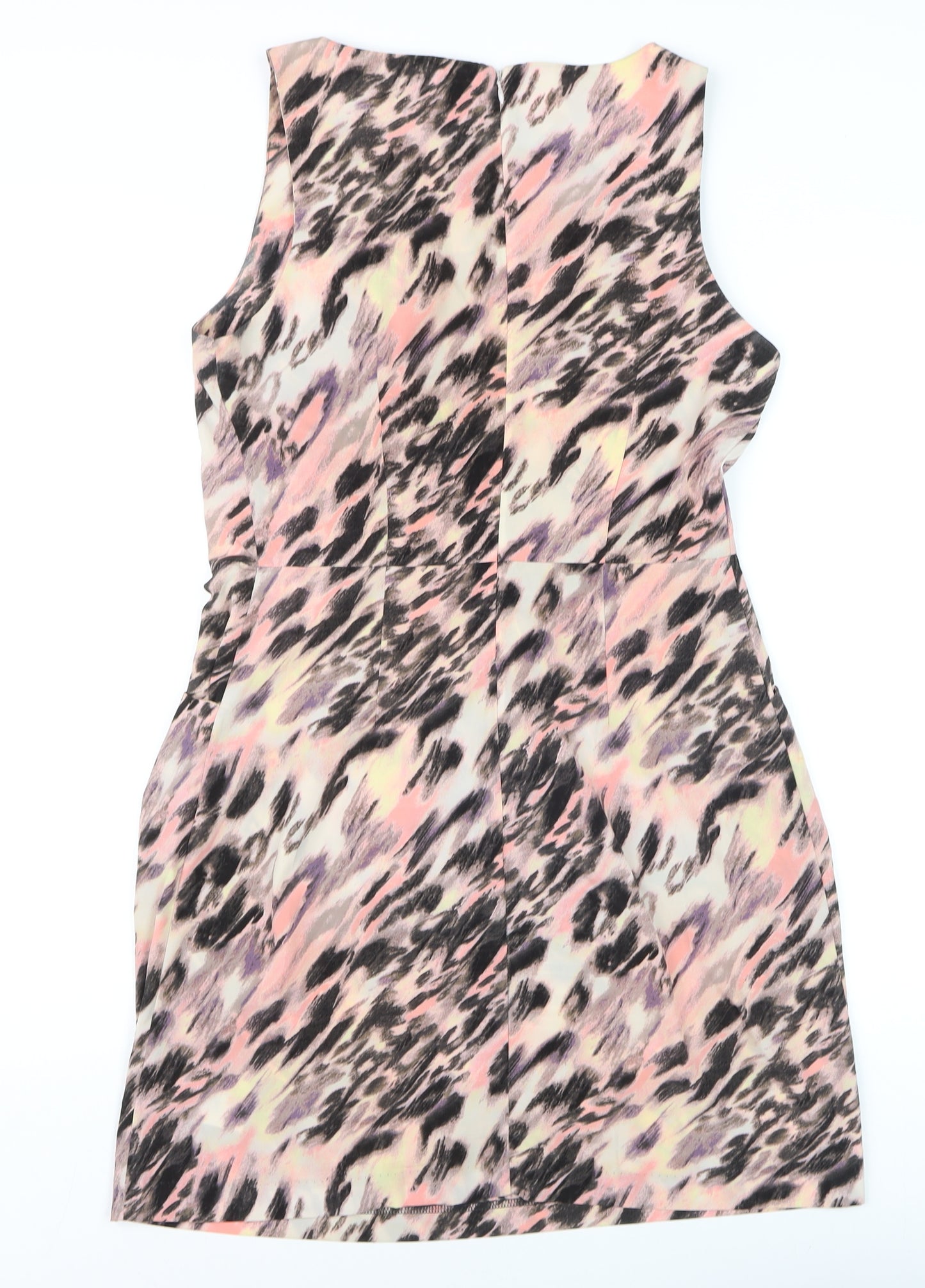 Gap Women Pink Animal Print Sleeveless Pencil Dress UK 10