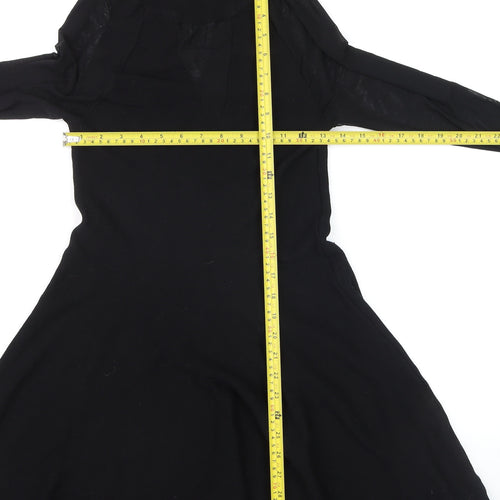 Instant Vintage Women Black Knit Fit & Flare Dress M