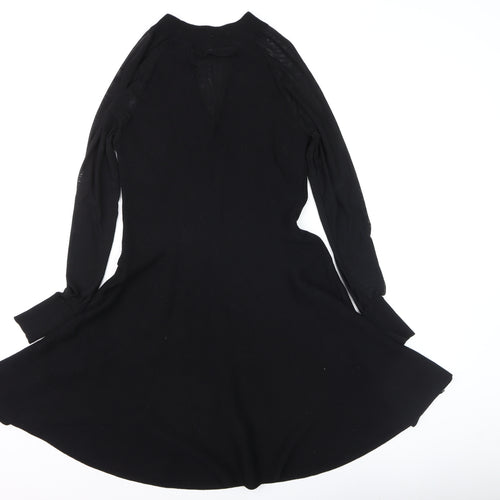 Instant Vintage Women Black Knit Fit & Flare Dress M