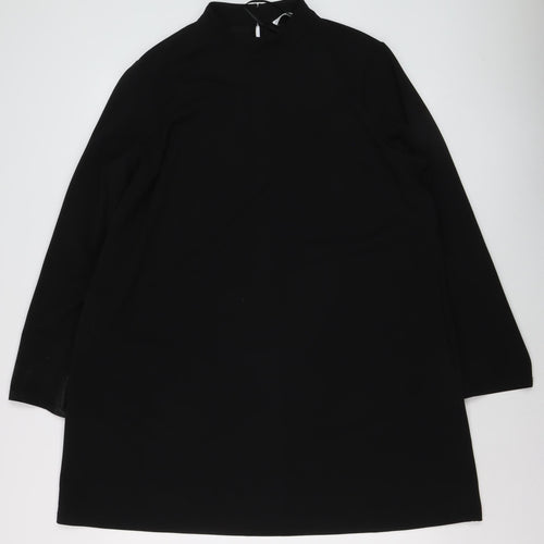 Gallery Women’s Black XL Shift Dress Long Sleeve High Neck