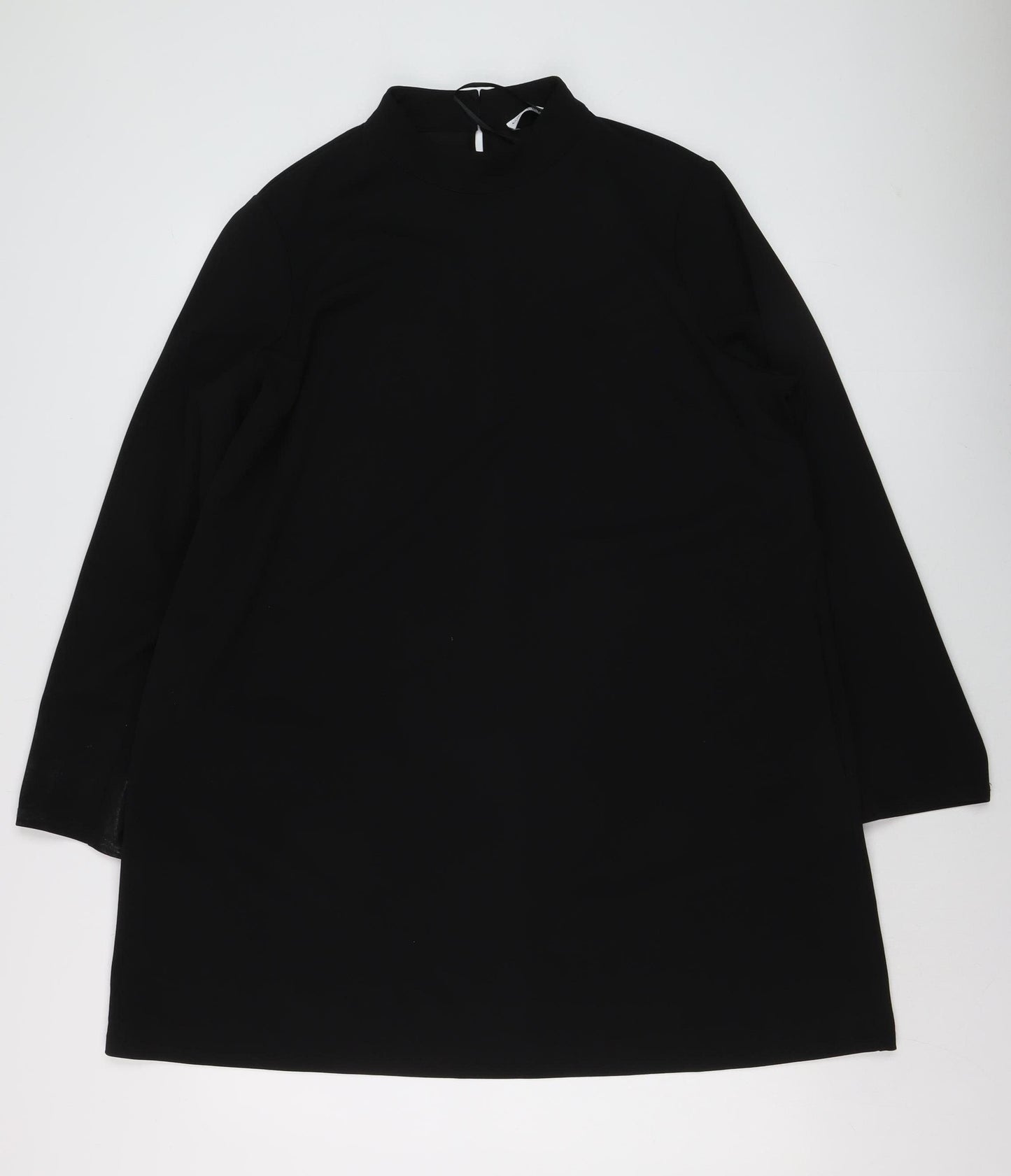 Gallery Women’s Black XL Shift Dress Long Sleeve High Neck