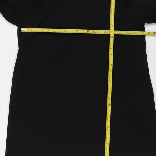 Gallery Women’s Black XL Shift Dress Long Sleeve High Neck