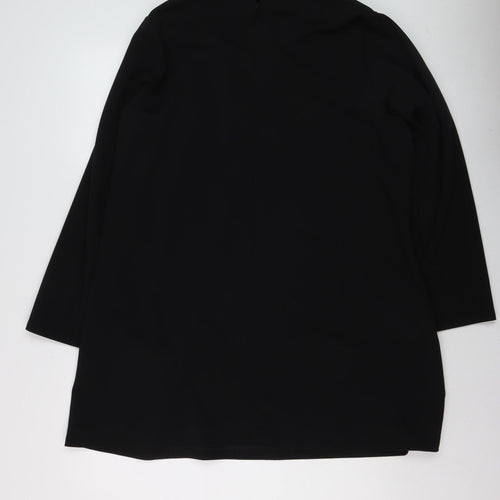 Gallery Women’s Black XL Shift Dress Long Sleeve High Neck