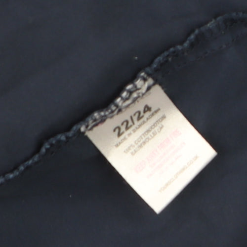 Yours Clothing Womens Blue Hooded Cotton Parka Jacket Size 22