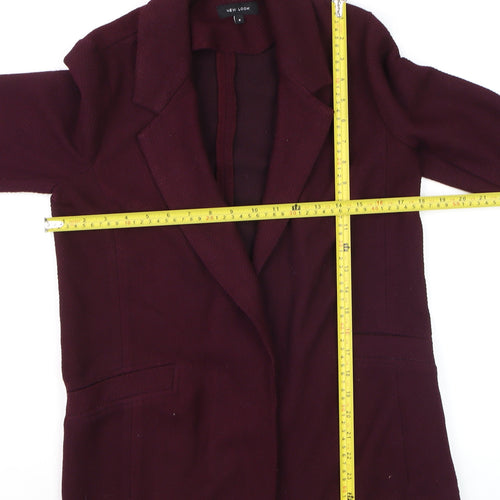 New Look Women's Purple Blazer Jacket Size 8 Mid Length 3/4 Sleeve
