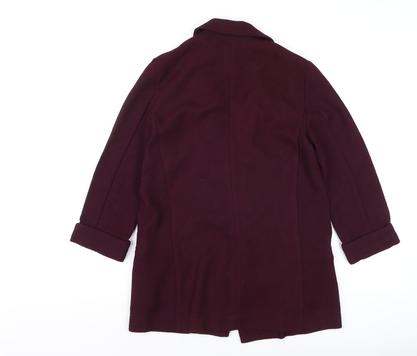 New Look Women's Purple Blazer Jacket Size 8 Mid Length 3/4 Sleeve