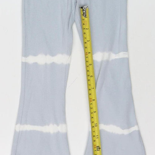 Marks and Spencer Girls Grey Tie Dye Ribbed Ankle Leggings 6 Years