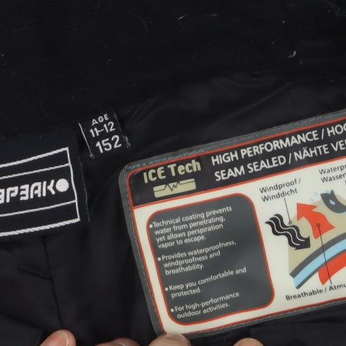 Icepeak Boys Black 11-12 Years Waterproof Insulated Snow Pants