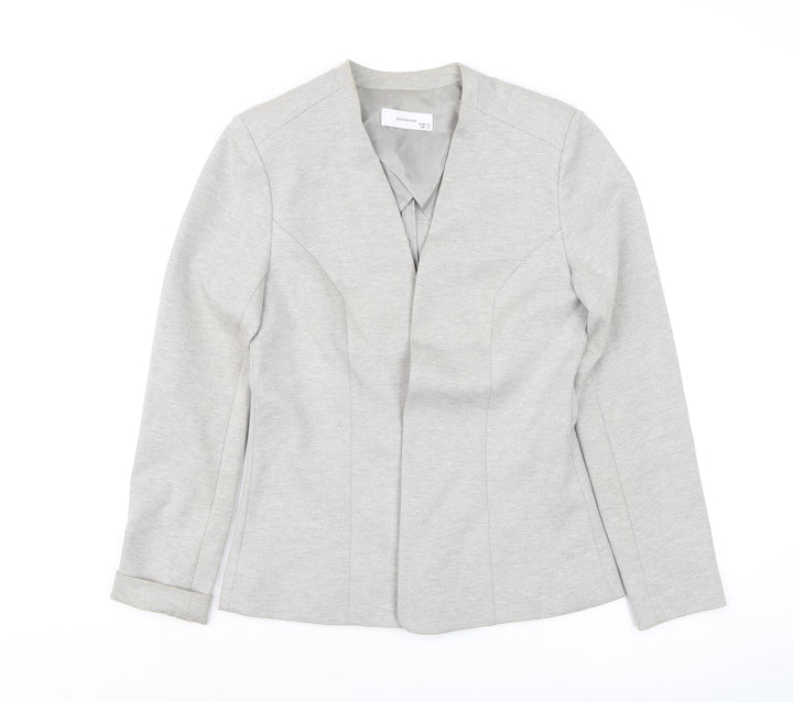 Reserved Women’s Grey Slim Fit Collarless Blazer Size 12