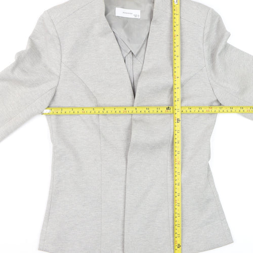 Reserved Women’s Grey Slim Fit Collarless Blazer Size 12